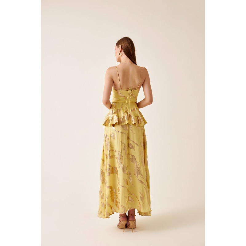 Thumbnail of Kiara Maxi Yellow Gold Silk Summer Dress image