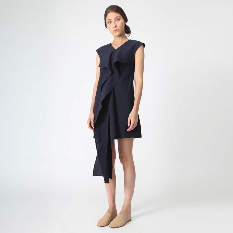 Thumbnail of Palermo Tie Back Sash Dress In Pirate Black image