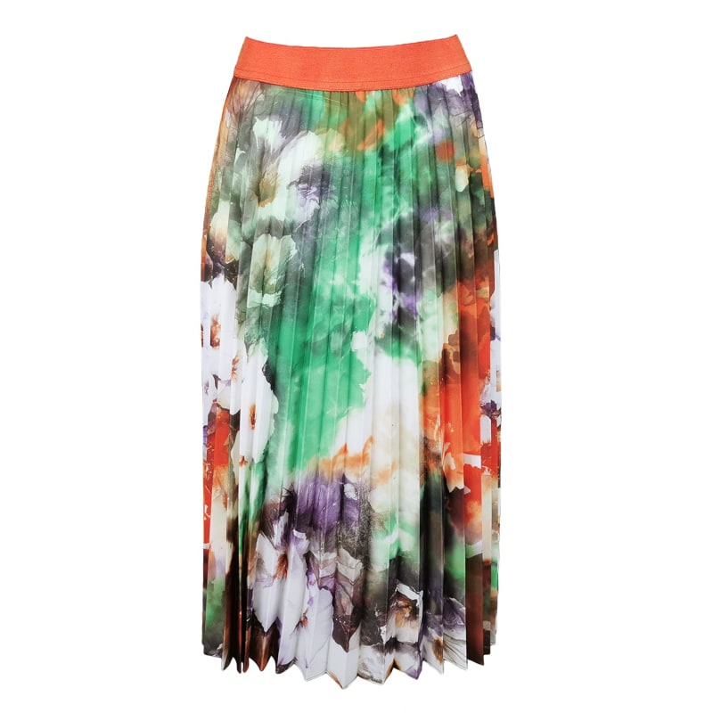 Thumbnail of Floral Print Midi Pleated Skirt image