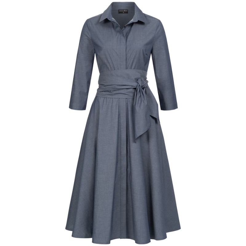 Shirtdress With Tie Belt Blue ...