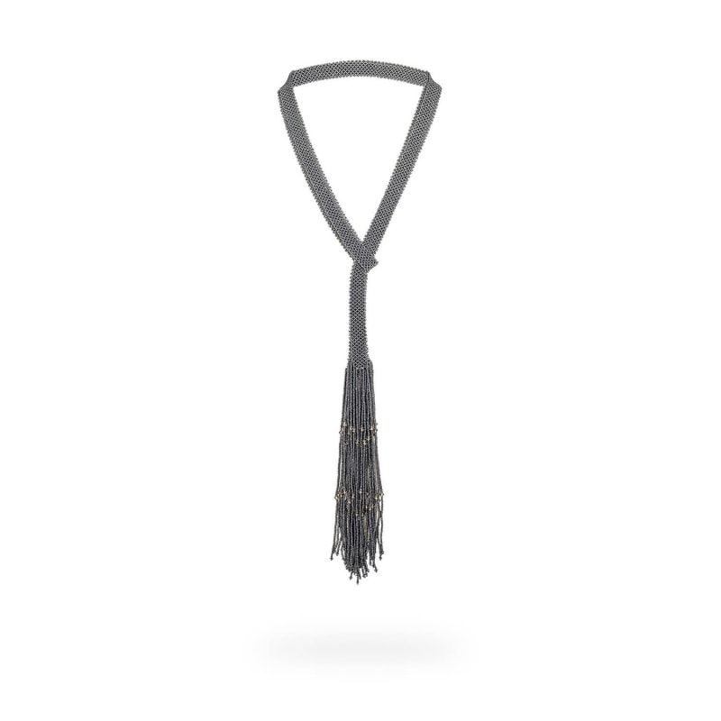 Thumbnail of Cintilla Long Necklace - Grey Metallic image