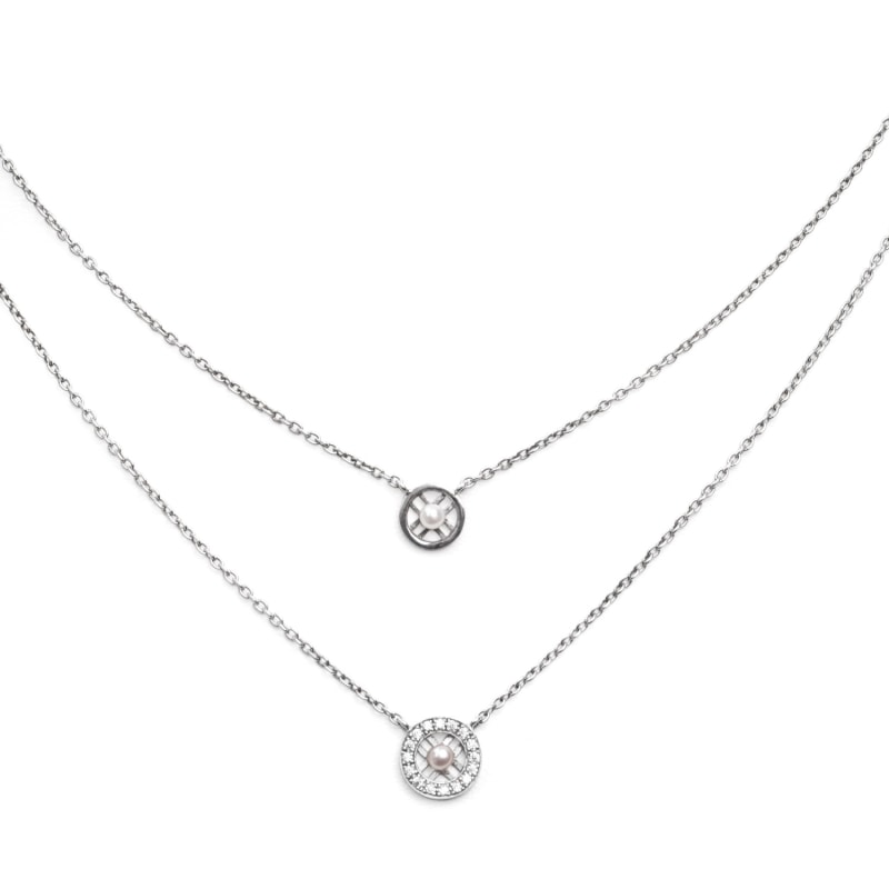 Thumbnail of Small Flat Signature X Necklace White Gold image