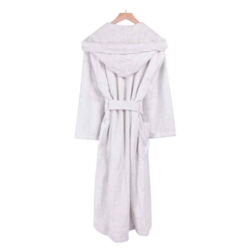 Thumbnail of Men's Hooded Nua Cotton Dressing Gown - Pale Grey image