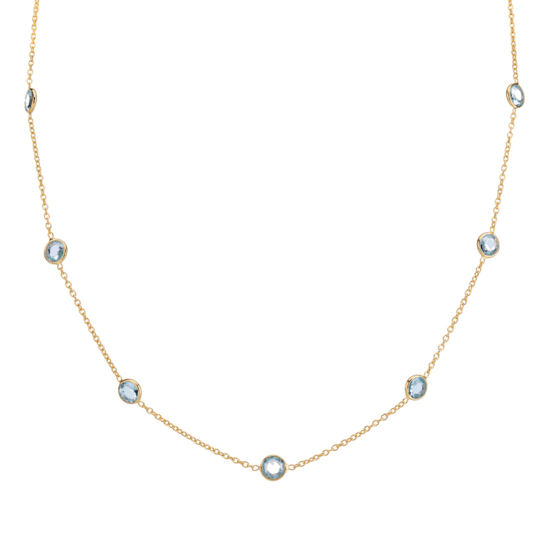 Thumbnail of Antibes Blue Topaz & Gold Vermeil Necklace image