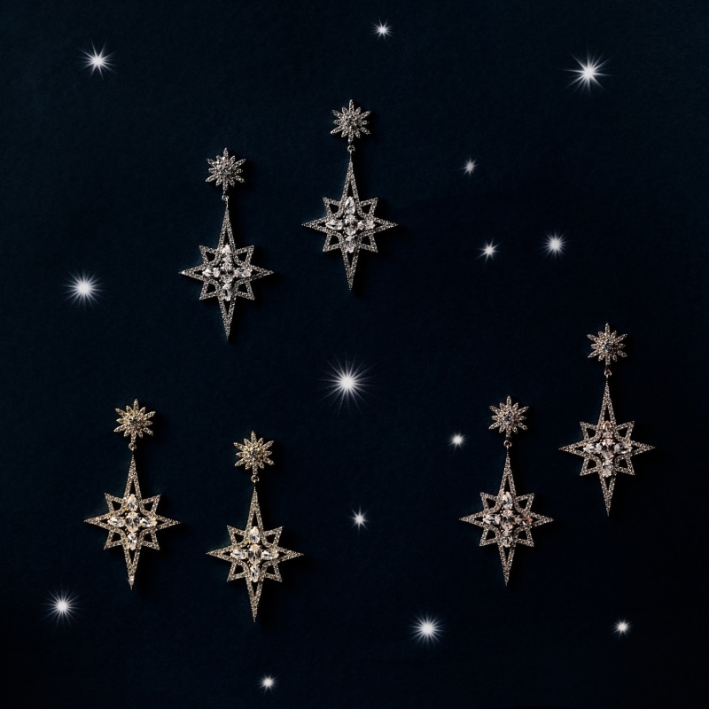 Thumbnail of Northern Star Burst Drop Earring Gold image