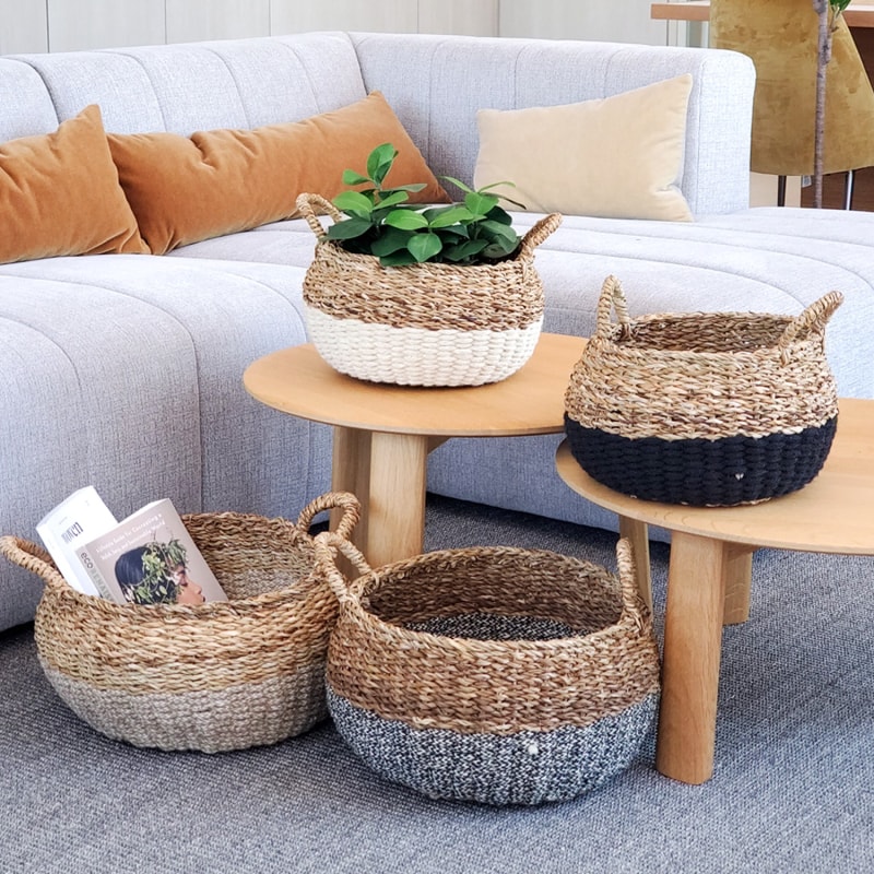 Thumbnail of Ula Floor Basket In Natural - Set Of 2 image