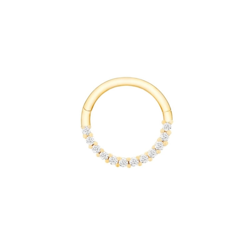 Thumbnail of Diamond Pavé Daith Hoop 9K Gold image