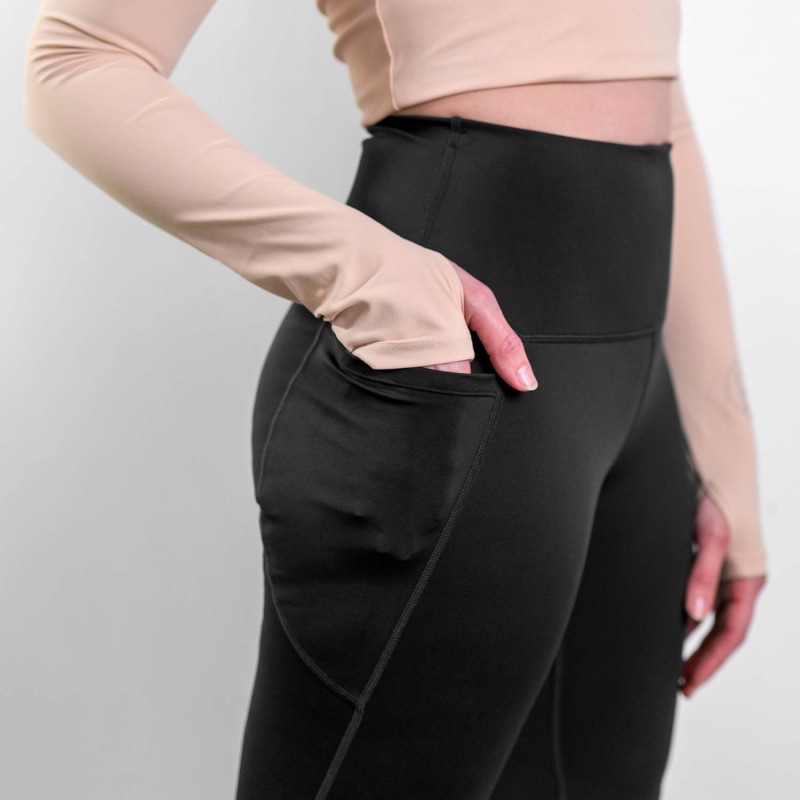 Thumbnail of Black Knee-Padded Yoga Leggings For Gym, Pilates And Sports image