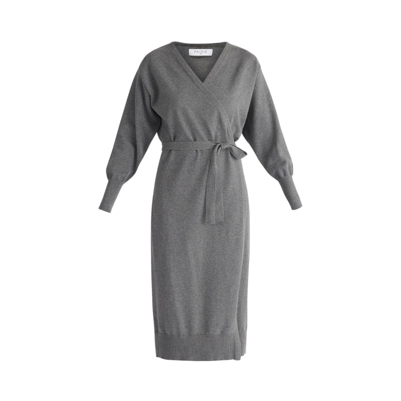 Dark grey wrap dress on sale