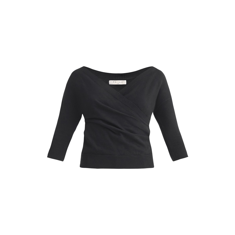 Thumbnail of Knitted Wrap Top In Black image