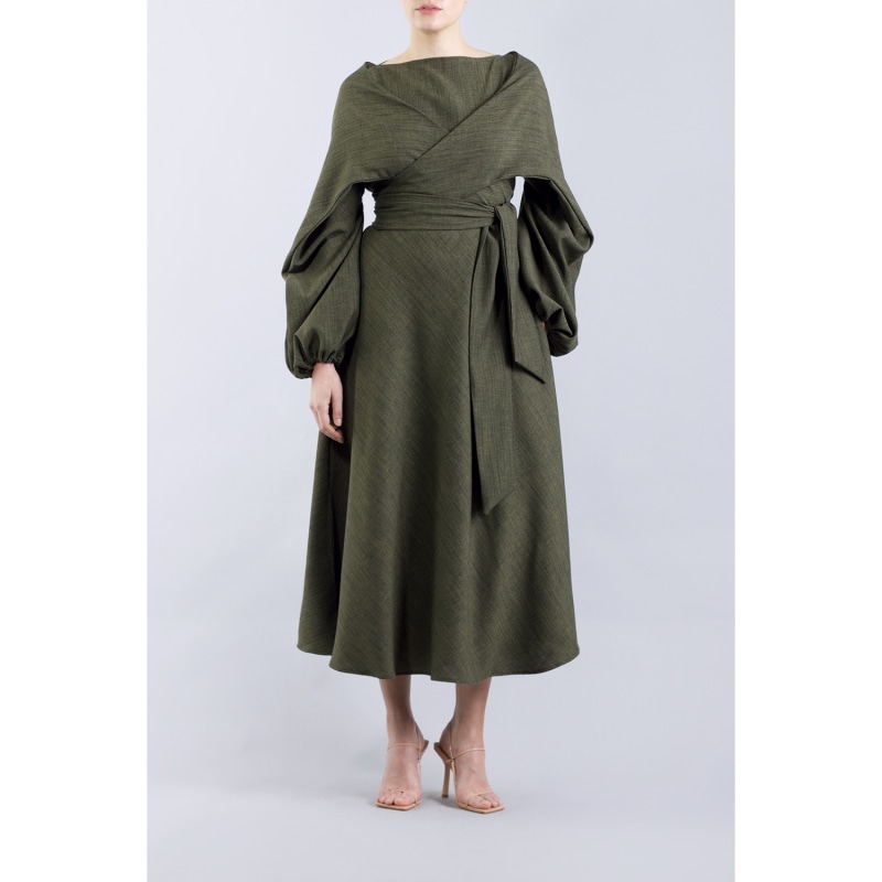 Crawford Green Midi Dress | Meem Label | Wolf & Badger