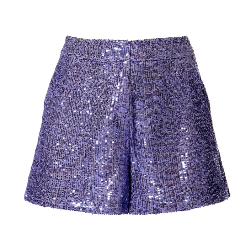 Purple sequin shorts online