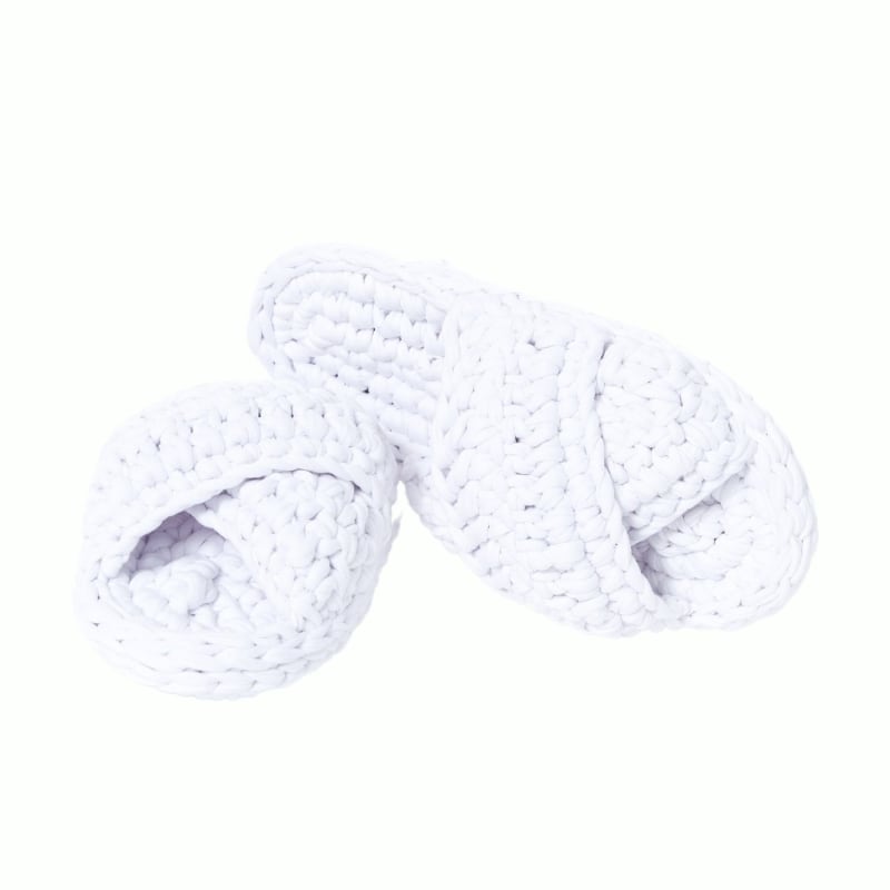 Thumbnail of Handmade Crochet Slippers In White image