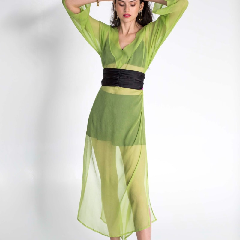 Thumbnail of Silk Kaftan In Lime image