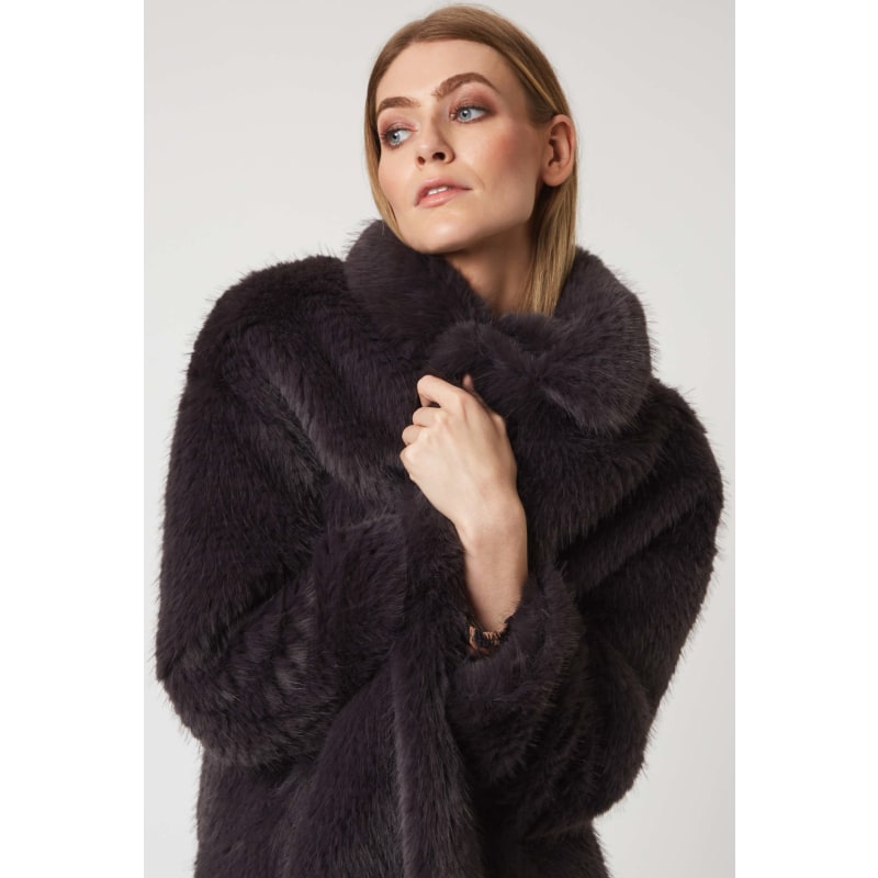 Thumbnail of Luxury Faux Fur Coat - Grey image