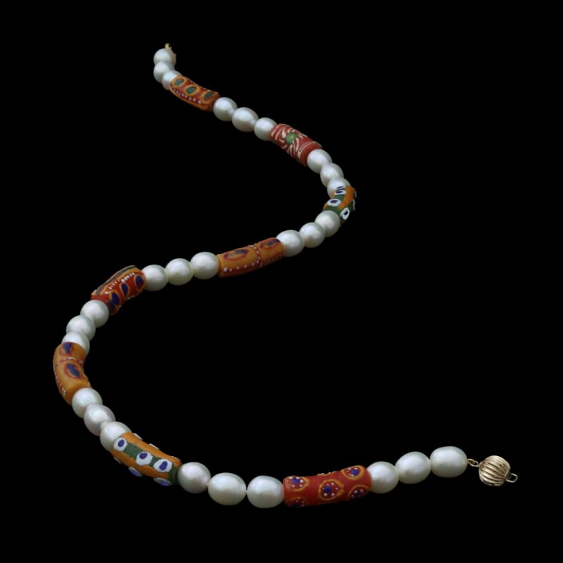 Thumbnail of Krobo Glass Beads And Pearl Necklace image