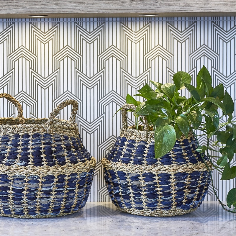 Thumbnail of Daya Denim Foldable Basket - Set of 2 image