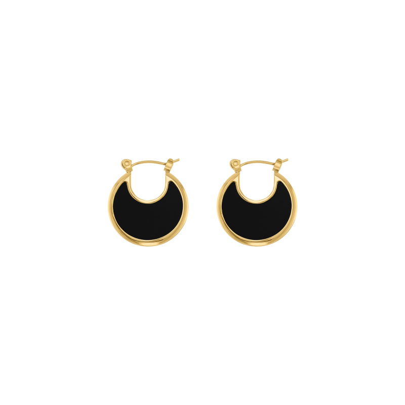 Thumbnail of Tessa Disc Hoop Earrings - Black image