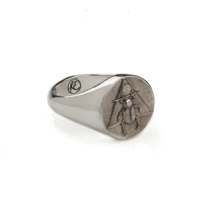 Mens Signet Ring In Sterling Silver by Kaizarin