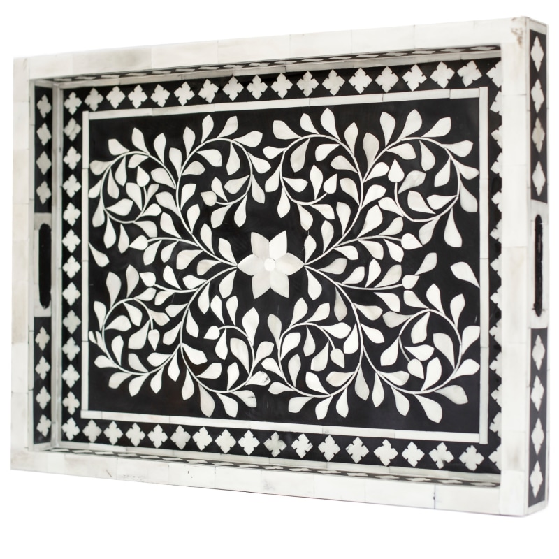 Thumbnail of Black Floral Tray image