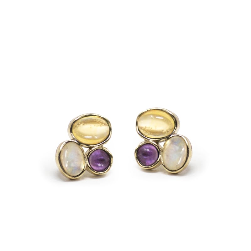 Thumbnail of Cosmo 18Kt Gold-Plated Multicolor Stud Earrings image