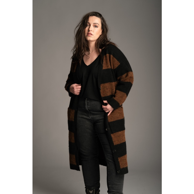 Thumbnail of Kurt Tobacco Striped Cardigan image