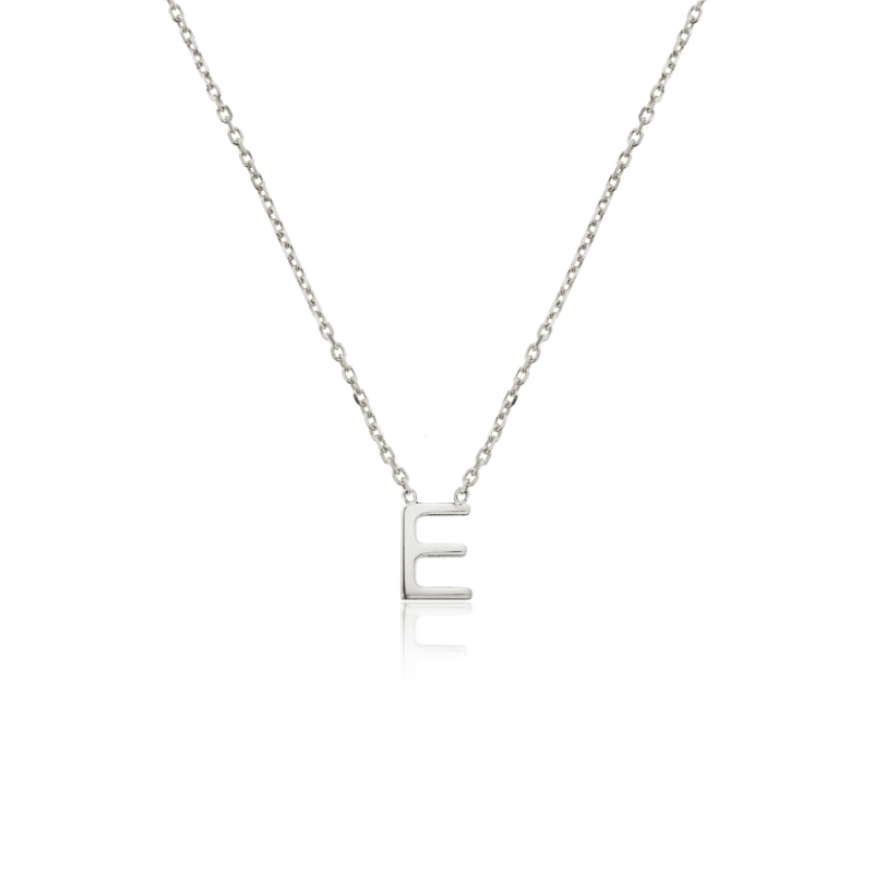 Thumbnail of Solid White Gold Miniature Initial Letter Necklace image