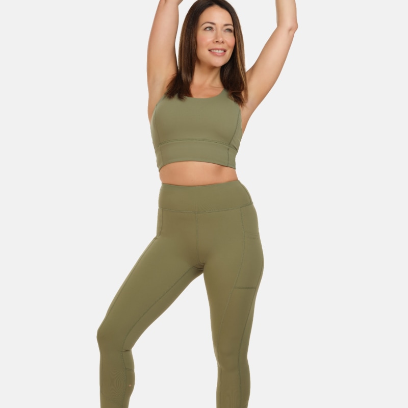 Thumbnail of High Rise Laser 7/8 Khaki Legging image