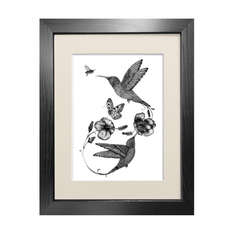 Thumbnail of 'Hummingbird & Hibiscus' - Fine Art Print A3 image