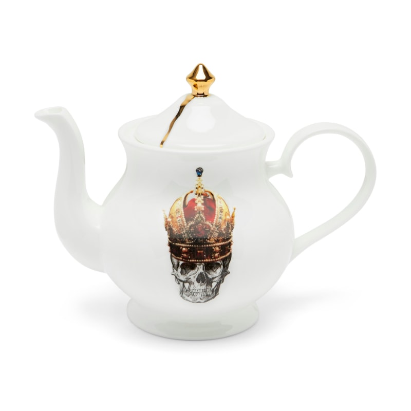 Thumbnail of Skull In Red Crown Teapot image