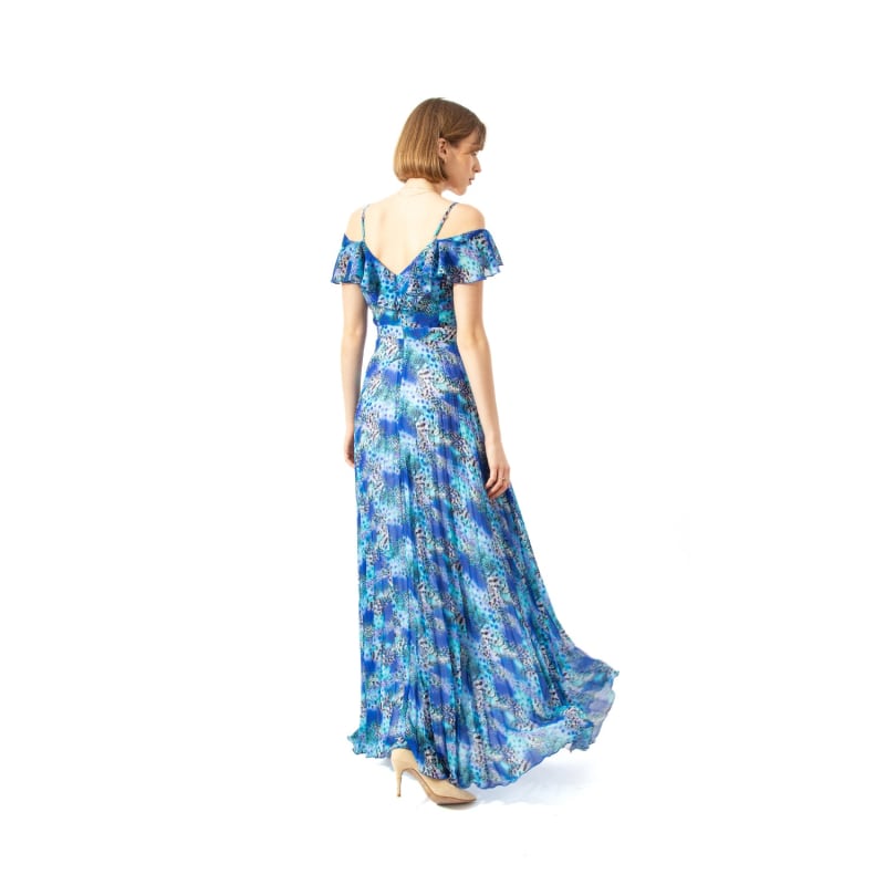 Thumbnail of Blue Pleated Long Dress image