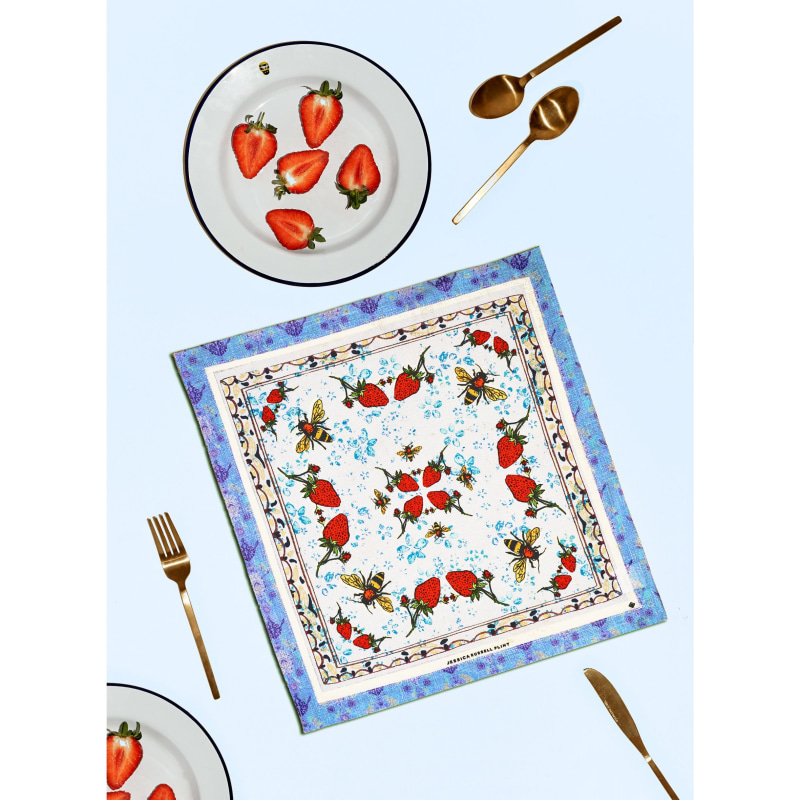 Thumbnail of Linen Table Napkin - Strawberry Garden image