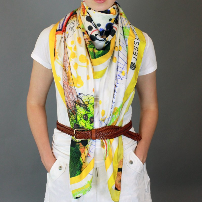 Thumbnail of Silk Scarf In Yellow Of Wonderful World Once Upon A Time image