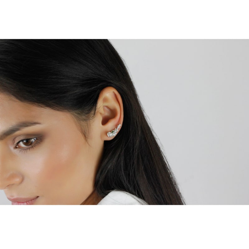 Thumbnail of Rose Diamond & Tourmaline Slider Earring Single - Silver image
