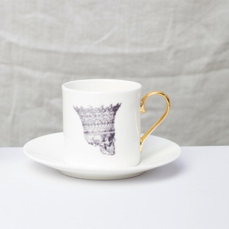 Thumbnail of Skull In Crown Espresso Cup & Saucer image