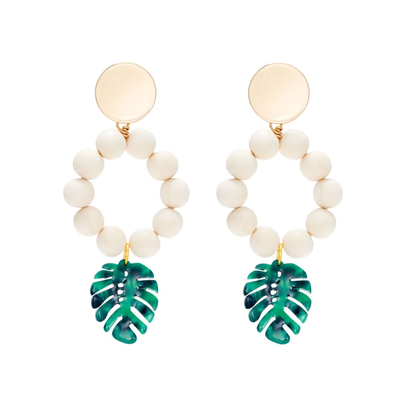 Thumbnail of The Lola Tropical Leaf Statement Earrings image