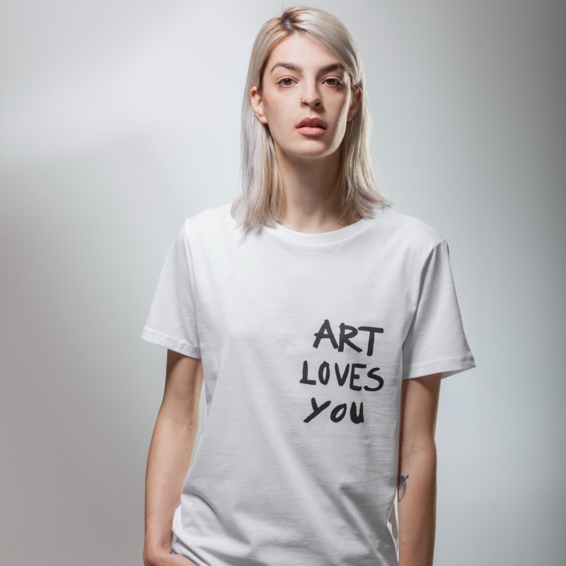 Thumbnail of White Art Loves You T-Shirt image