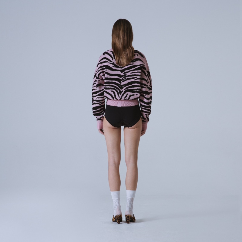 Thumbnail of Denver Pink/Black Wool Jumper image