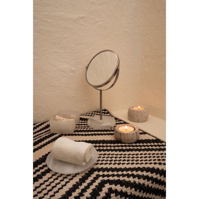 Thumbnail of Vaina Candle Holder Medium - Travertine Marble image