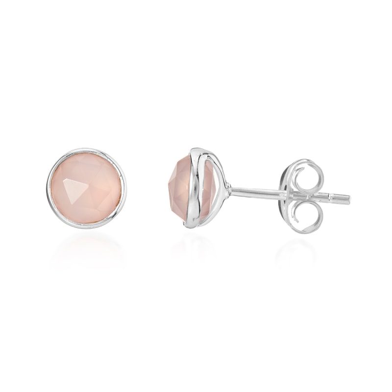 Thumbnail of Savanne Sterling Silver & Pink Chalcedony Stud Earrings image