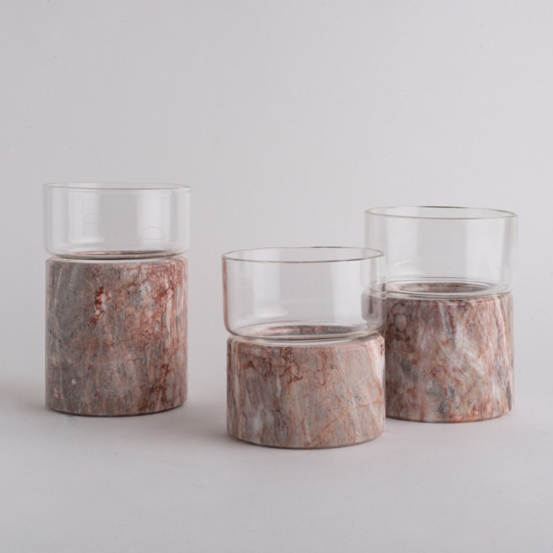 Thumbnail of Santuario Candle Holder Set - Pink Marble image