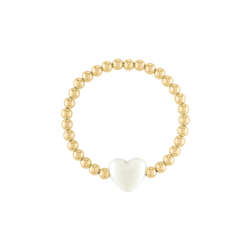 Thumbnail of Love Heart 14K Gold Filled Bead Bracelet image