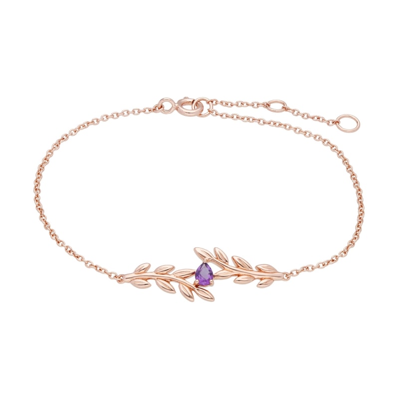 Thumbnail of O Leaf Amethyst Bracelet In Rose Gold image