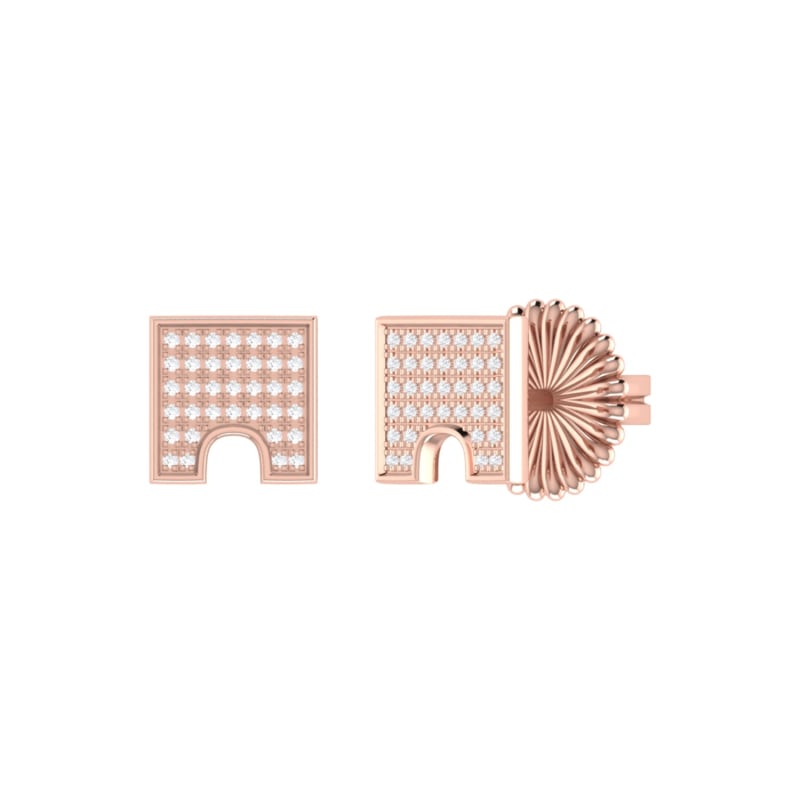 Thumbnail of City Arches Stud Earrings In 14 Kt Rose Gold Vermeil On Sterling Silver image