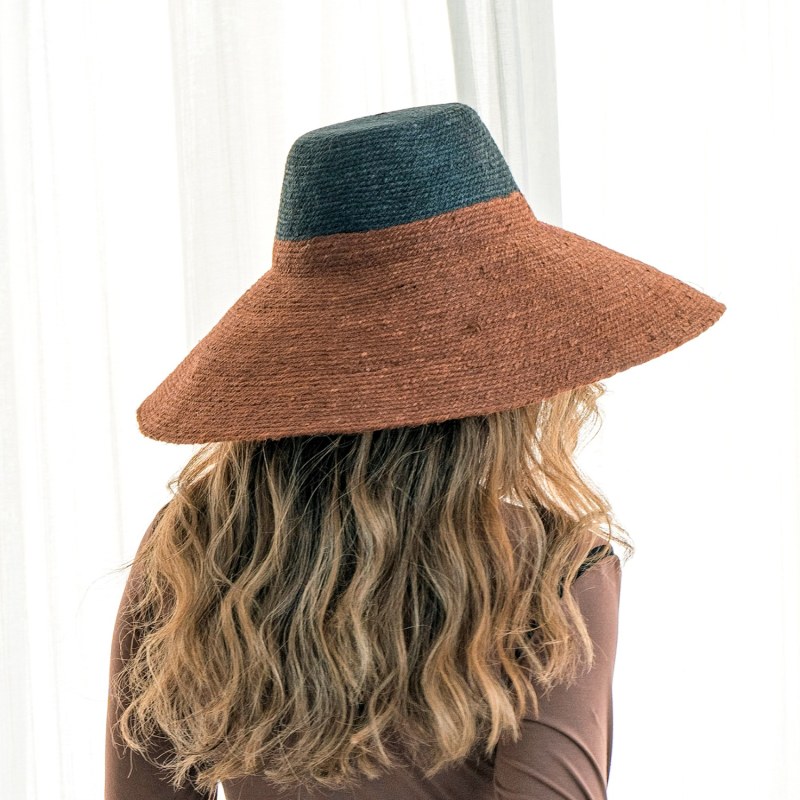 Thumbnail of Riri Duo Jute Straw Hat, In Burnt Sienna & Black image