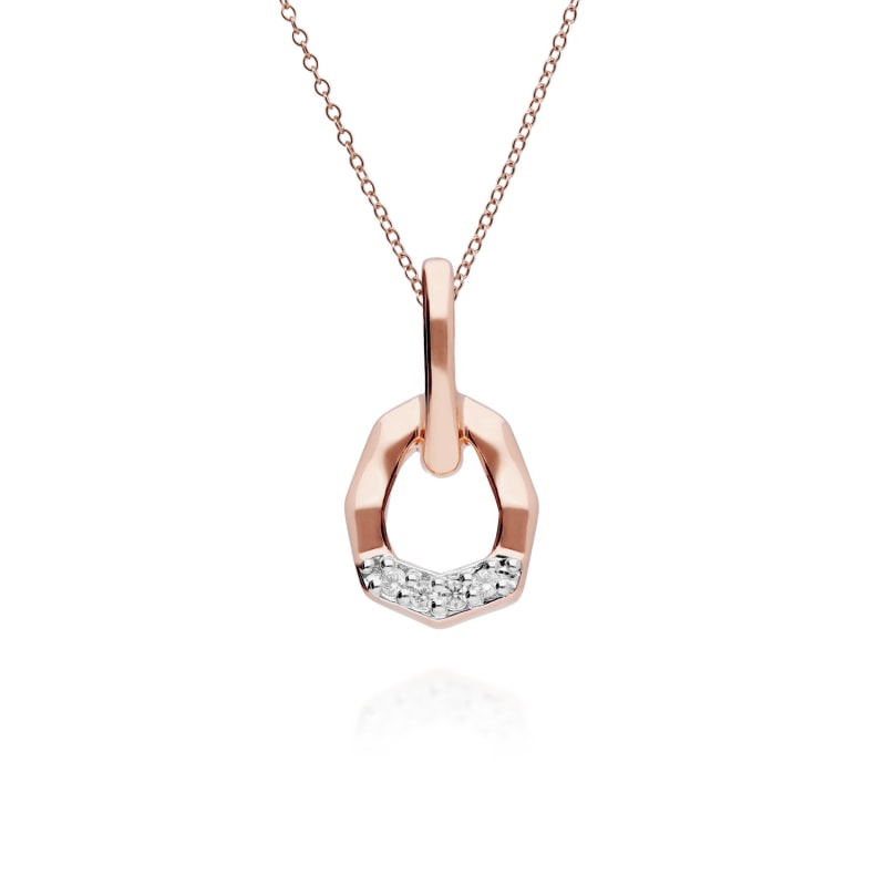 Thumbnail of Diamond Pavé Asymmetrical Pendant In Rose Gold image