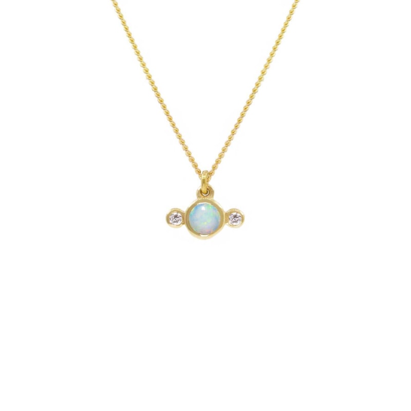 Thumbnail of Opal & Diamonds Necklace – 9ct Solid Gold image