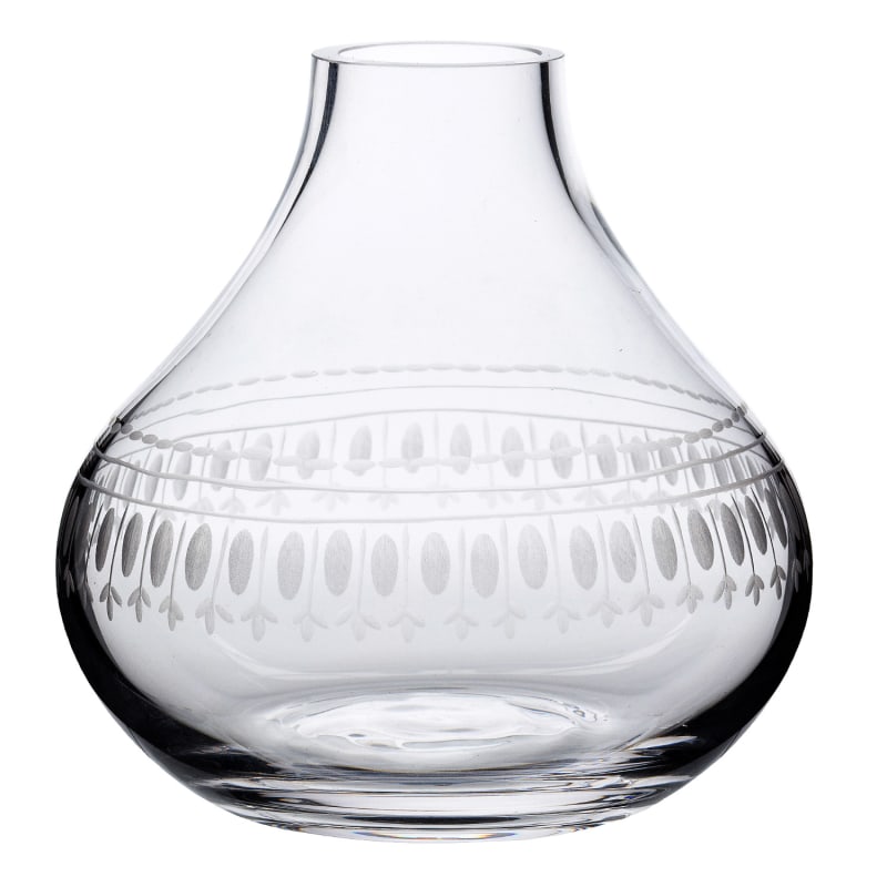 Thumbnail of A Hand-Engraved Crystal Vase With Ovals Design image