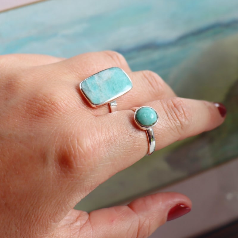 Thumbnail of La Stèle Amazonite Rectangle Ring image