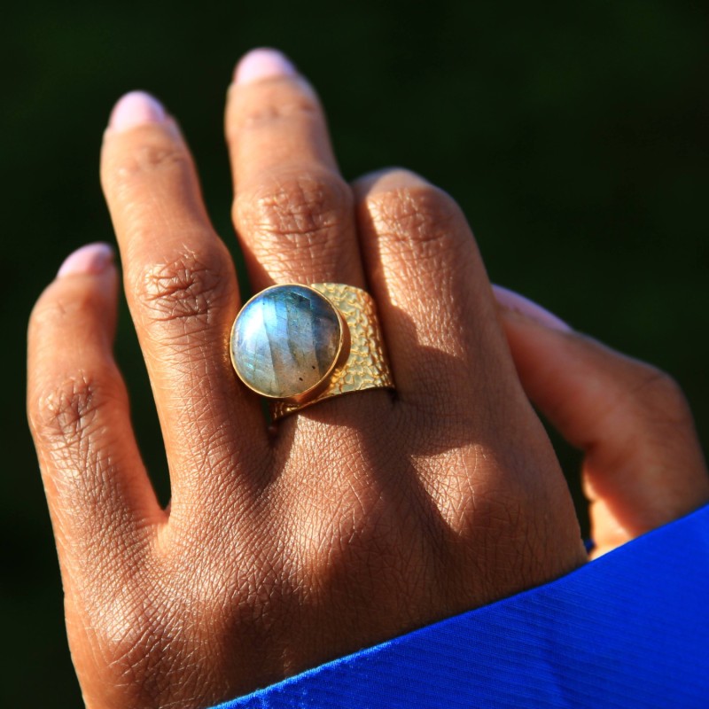 Labradorite gold ring discount